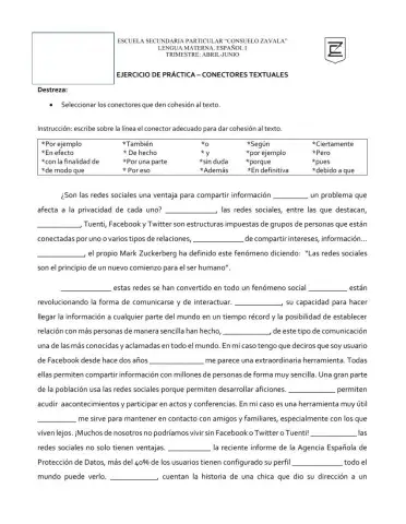 Conectores en un texto