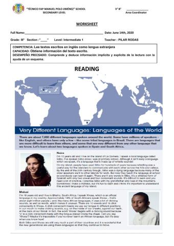 Reading languages