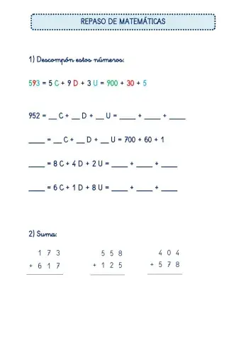 Matemáticas. Repaso 16.