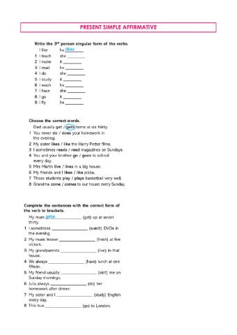 Present simple affirmative