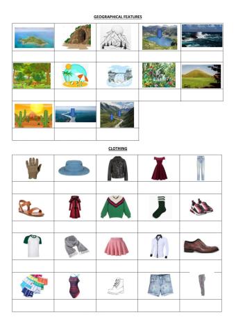 Geographical features and clothing