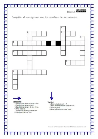 Crucigrama de números