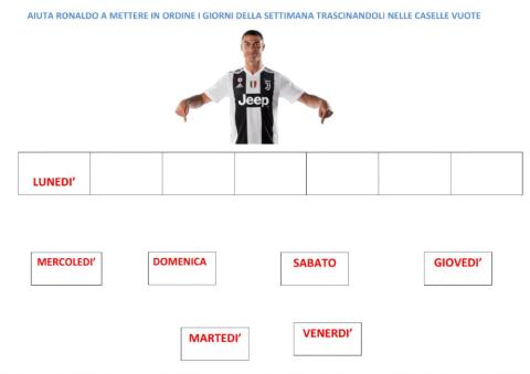 Riordino giorni della settimana