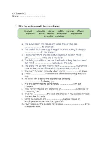 Unit 5-vocab On screen c2