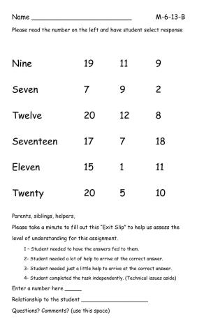 Number Identification