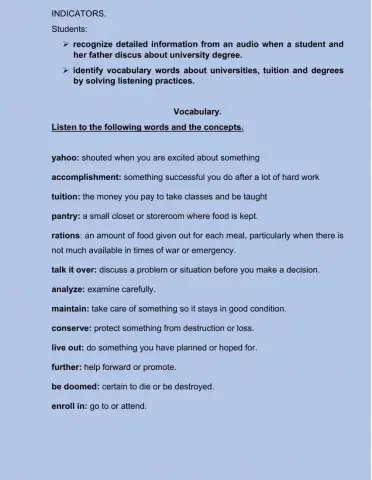 School tuition, degrees, education.