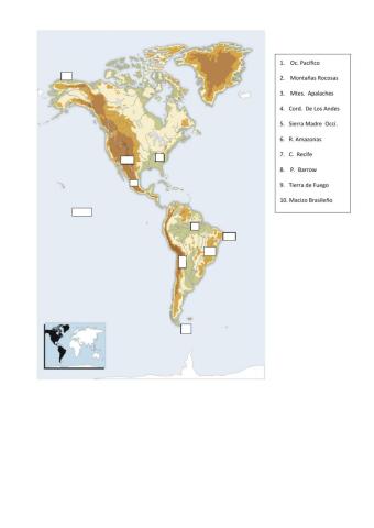 Relieve, ríos y generalidades de América