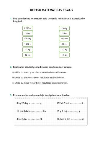 Repaso tema 9 matemáticas
