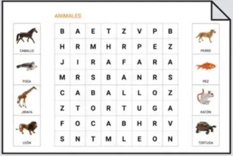 Sopa de letras para niños