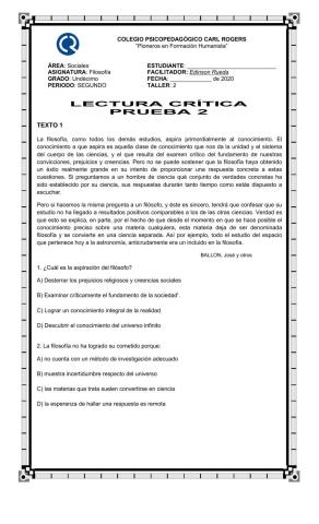 Prueba Lectura Crítica 11