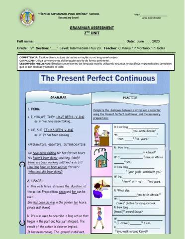 Present perfect continuous