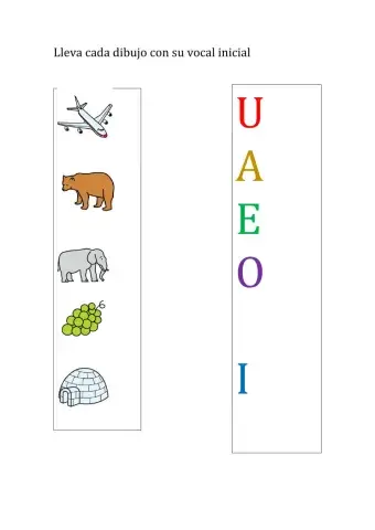 INFANTIL RELACIONAR IMAGEN CON VOCAL