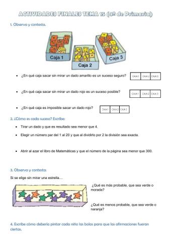 Actividades finales tema 15 (4º de Primaria)