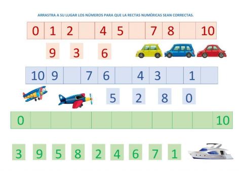 RECTA NUMÉRICA DEL 0 AL 10