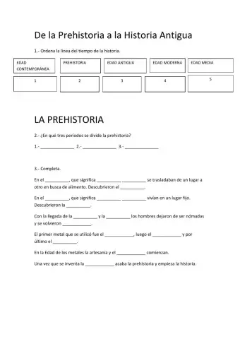 De la prehistoria a la historia antigua