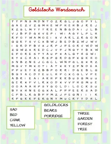 Goldilocks Wordsearch