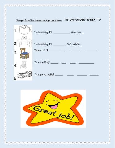 Prepositions pf place