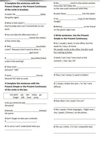 Focus 1CB unit 3 Grammar Test-2