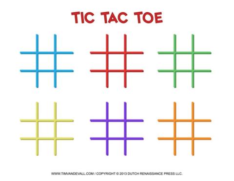 tic tac toe, irregular verbs