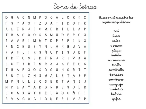 Pasatiempos fin curso