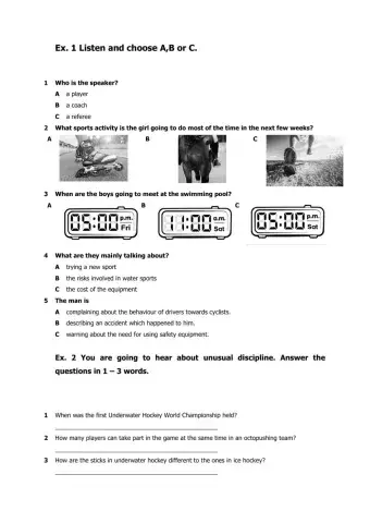 Listening and reading exercises