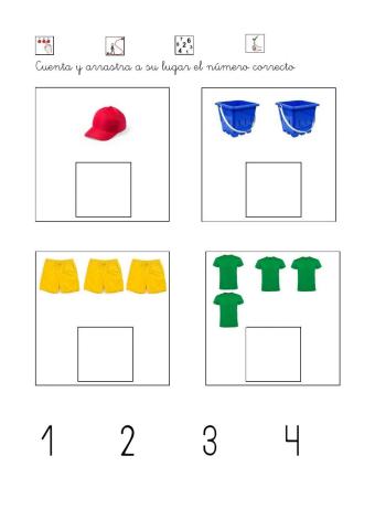 Contar y asociar objetos del verano
