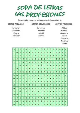 Sopa de Letras de Profesiones