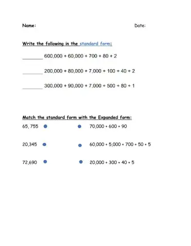 Expanded and Standard form