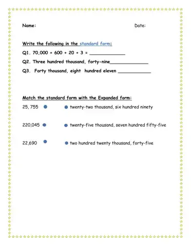 Numbers in word form