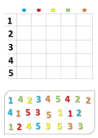 Asociación número-color