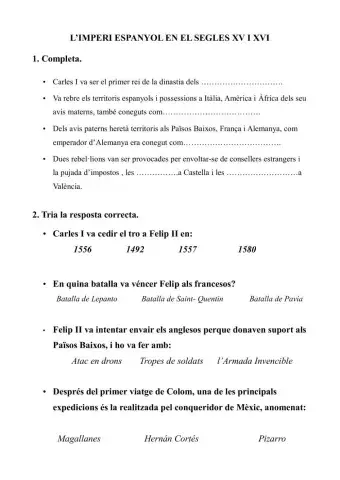 Imperi espanyol segles xv i xvi