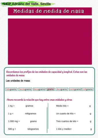 Unidades de medida de masa 1