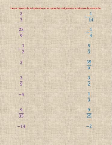 Recíproco de un número