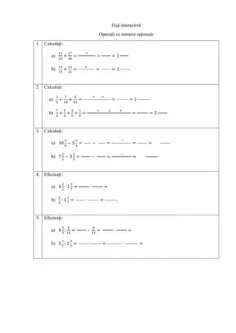 Operații cu numere raționale