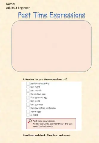 Past time expressions