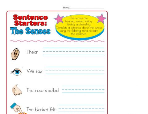 Senses Sentence Starters