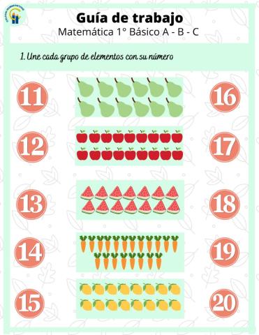 Guía de matemáticas: números hasta el 20