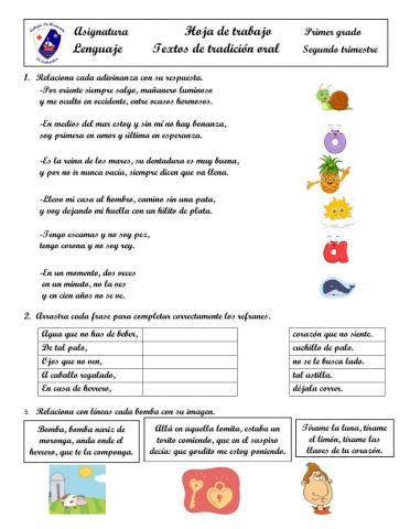 Textos de tradición oral.