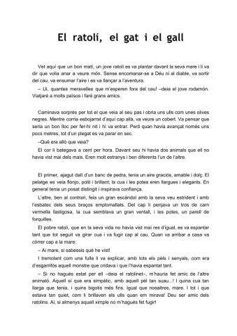 El ratolí, el gat i el gall