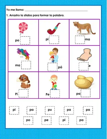 Familia de sílabas pa