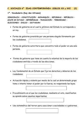 EDAD CONTEMPORÁNEA EN ESPAÑA. SIGLOS XX-XXI (2)