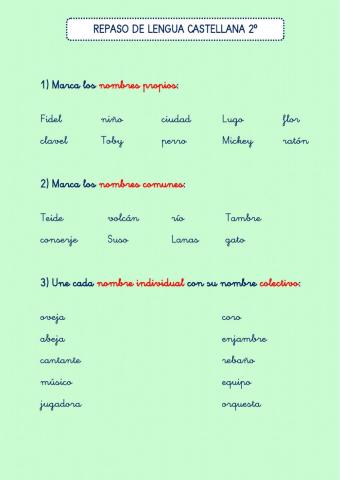 Repaso de lengua castellana