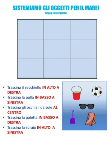 La posizione degli oggetti