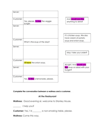 Would like, will have