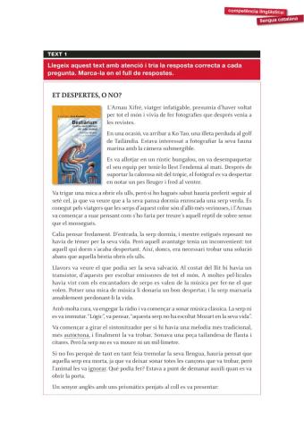 Comprensión Lectora:Et desperte, o no?