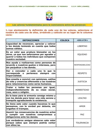 Valores para la Convivencia