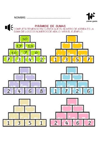 Sumas en pirámide