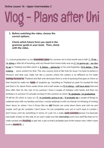 Vlog - Future tenses