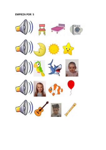 Buscamos objetos, personas o animales, cuyo nombre empiece por s