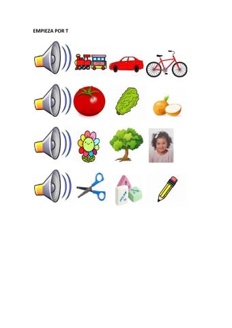Buscamos objetos, animales o personas cuyo nombre empiece por la letra t